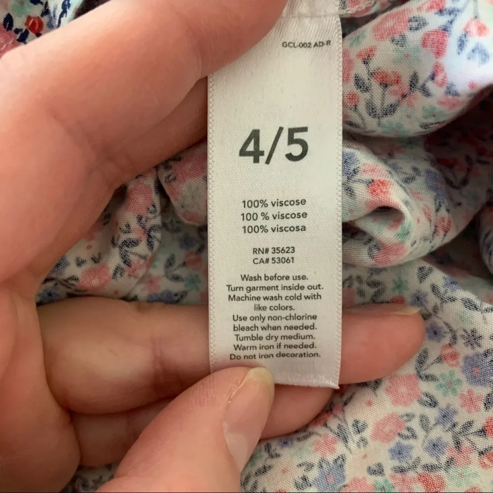 Carter’s Pink Floral Cotton A-line Dress 4-5